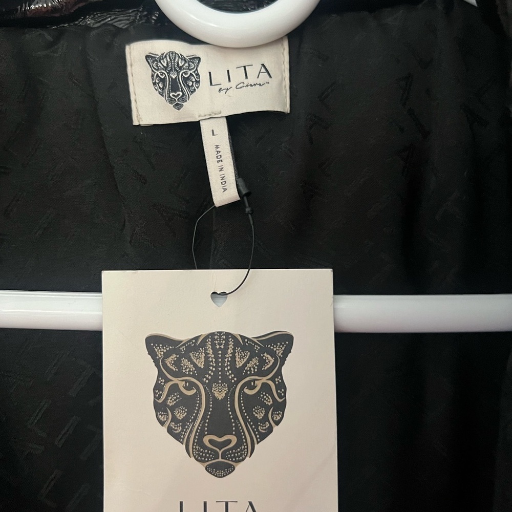 NWT Lita by Ciara Puffer Coat, Leather, Retail $798, Large, Limited - Picture 6 of 6